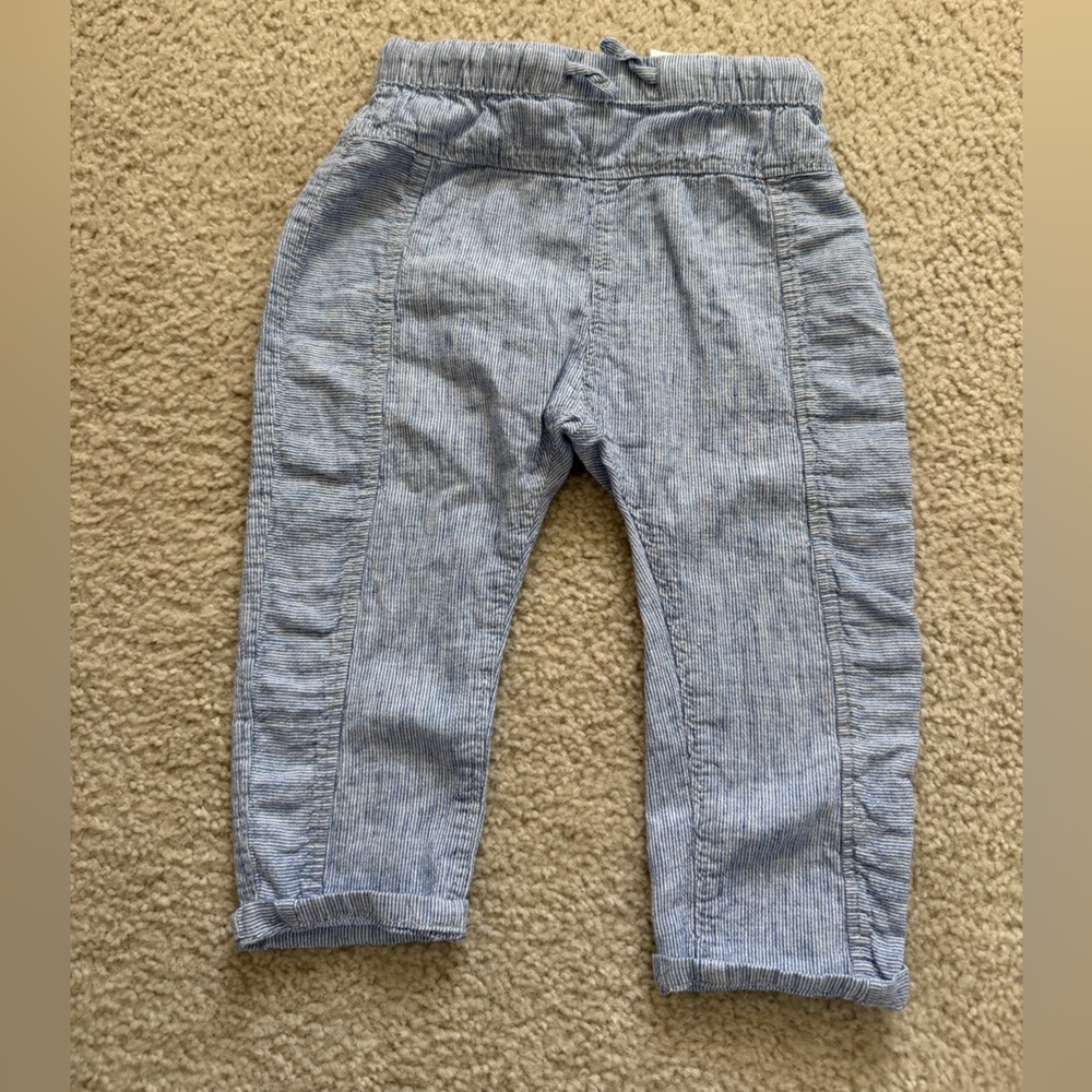 H&M Light Blue Striped Knit Jogger Pants